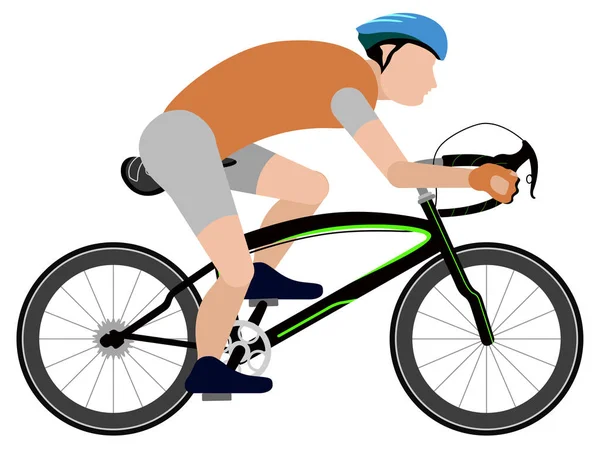 Imagen de ciclista aislada — Vector de stock