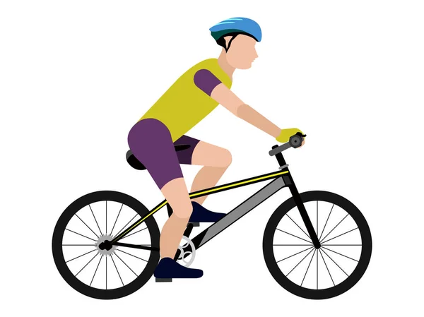 Imagen de ciclista aislada — Vector de stock