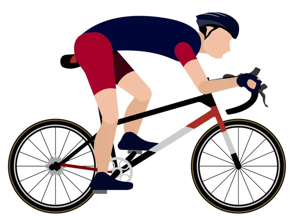 Imagen de ciclista aislada — Vector de stock