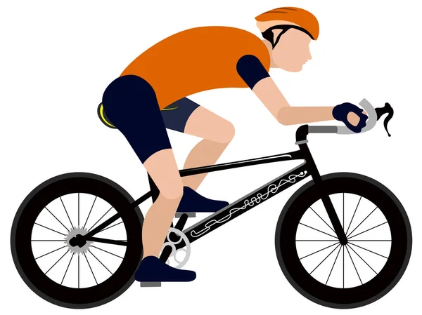 Imagen de ciclista aislada — Vector de stock