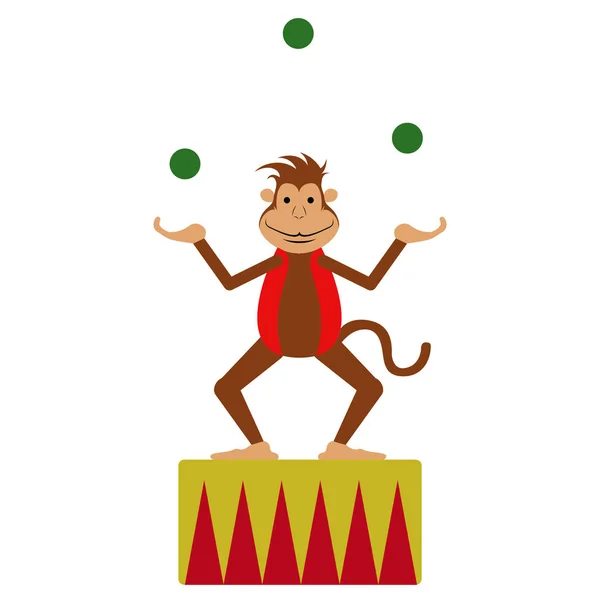 격리 된 서커스 원숭이 — 스톡 벡터