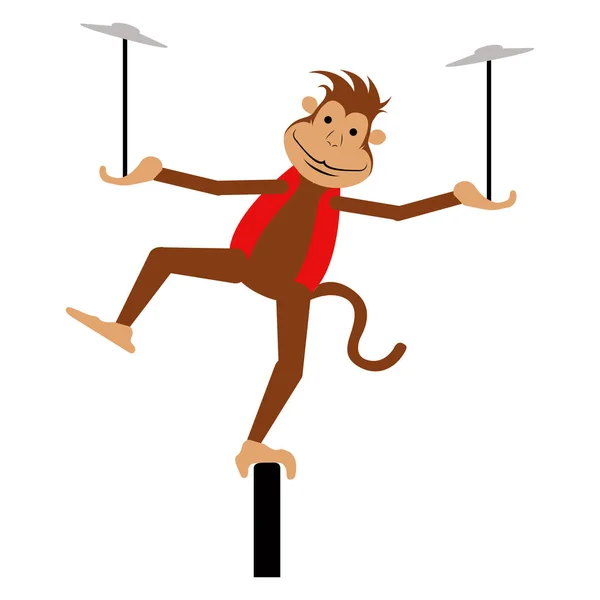 Απομονωμένη τσίρκο μαϊμού — Διανυσματικό Αρχείο