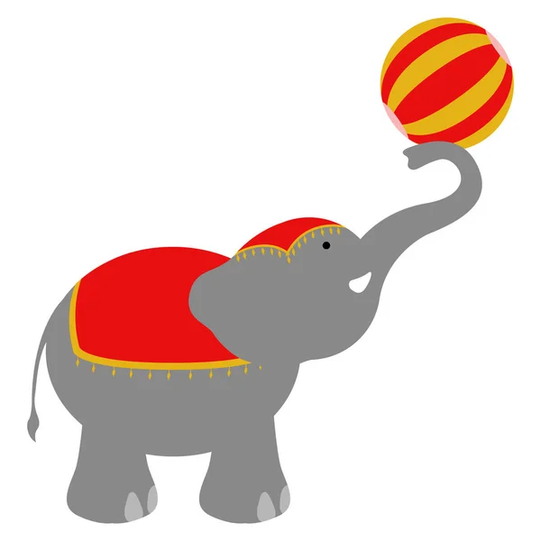 İzole sirk fil — Stok Vektör