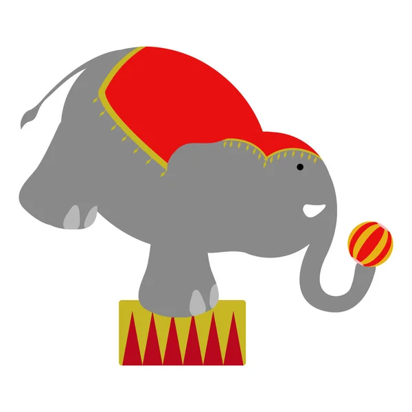 Isolated circus elephant — Stock Vector