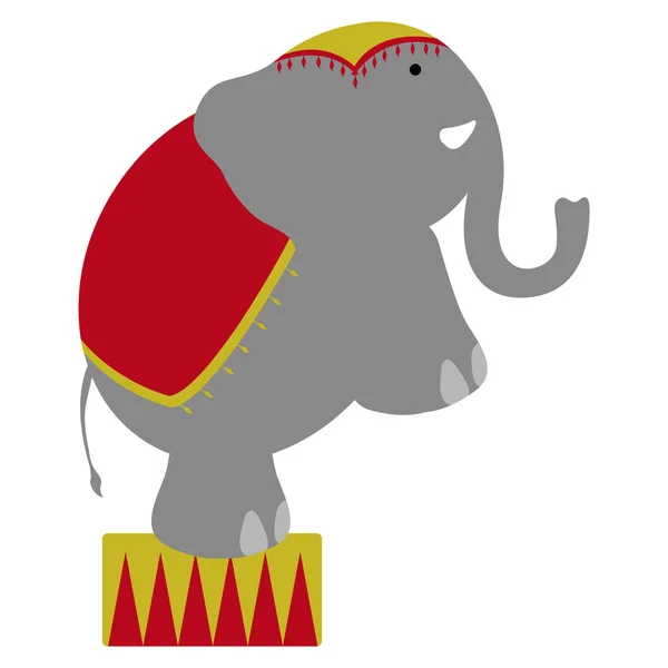 Éléphant de cirque isolé — Image vectorielle