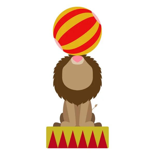 Isolated circus lion — Stock Vector