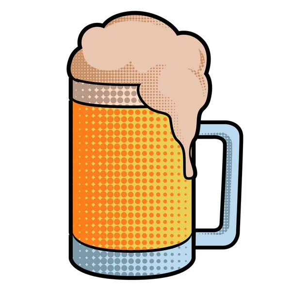Икона кружки пива в полутоновом стиле — стоковый вектор
