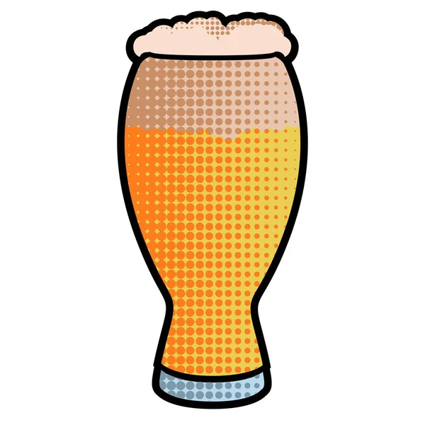 Icona in vetro di birra in stile mezzofonico — Vettoriale Stock