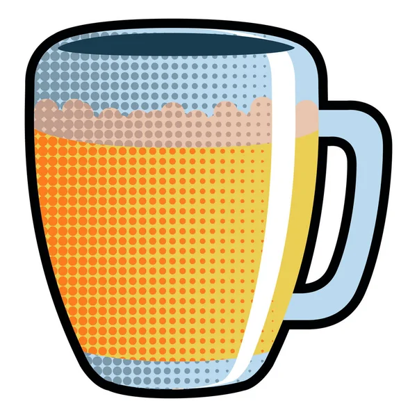 Icona in vetro di birra in stile mezzofonico — Vettoriale Stock