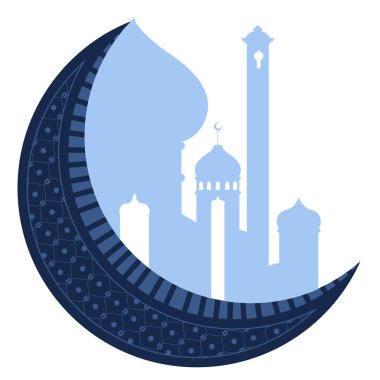 Arapça tapınakları ile moon. Ramazan Kareem