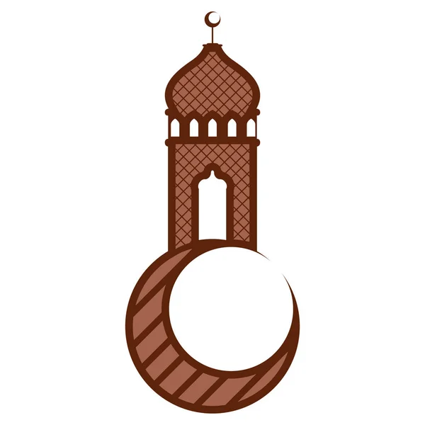 Mond mit arabischen Tempeln. ramadan kareem — Stockvektor