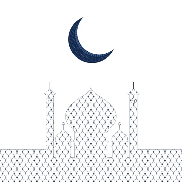 Soyut Arapça Tapınağı. Ramazan kareem — Stok Vektör