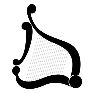 İzole arp müzik aleti simgesi