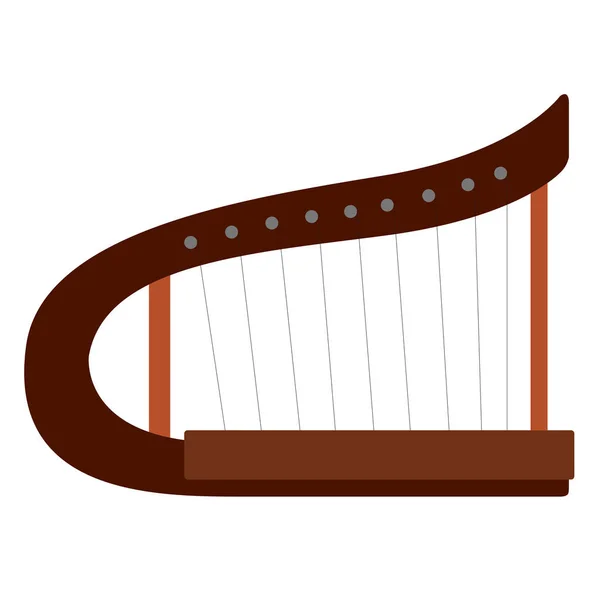 Instrumento musical de arpa aislado — Vector de stock