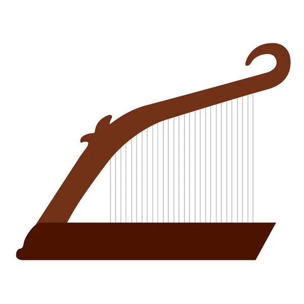 Geïsoleerde harp muziekinstrument — Stockvector