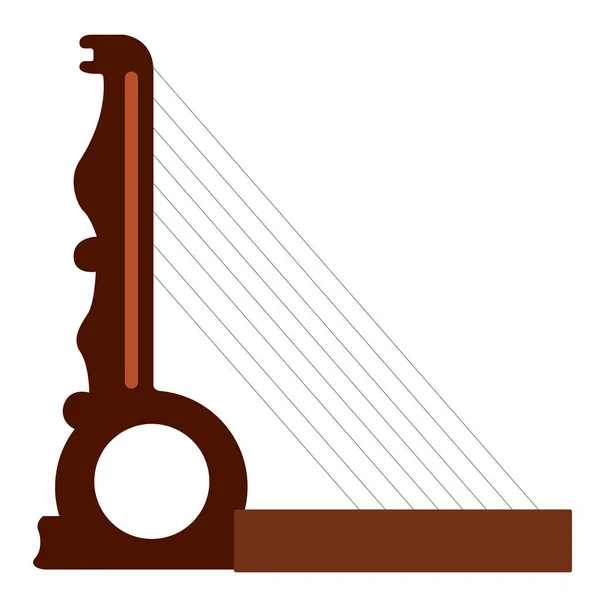 Geïsoleerde harp muziekinstrument — Stockvector
