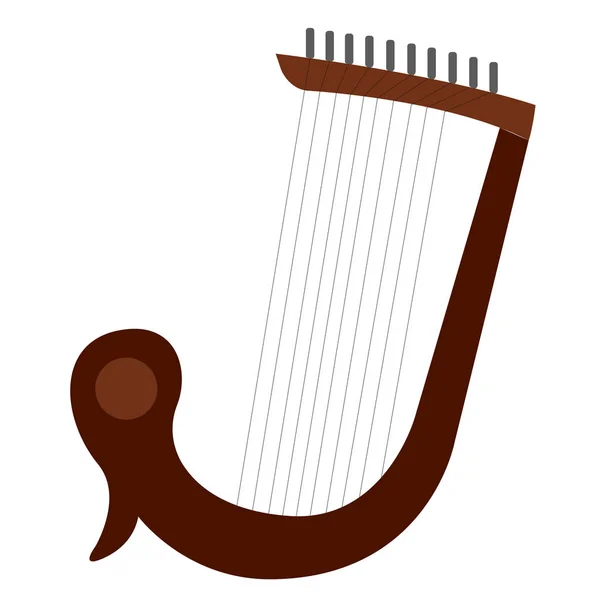 Instrumento musical de arpa aislado — Vector de stock