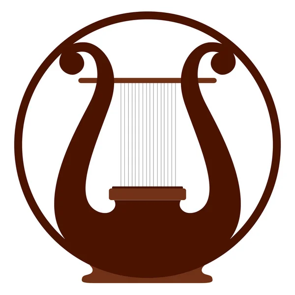 Strumento musicale di arpa isolata — Vettoriale Stock