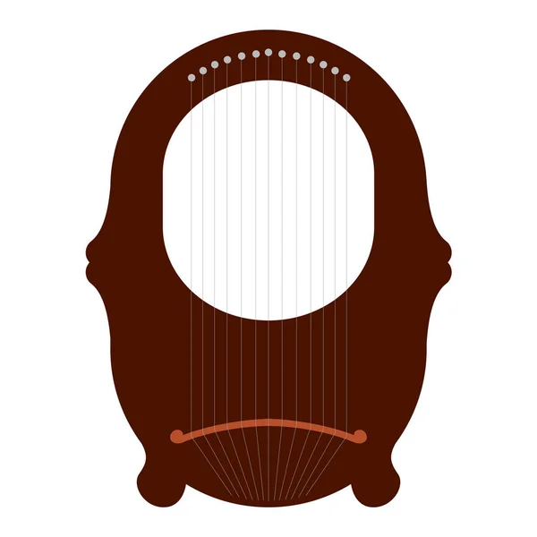 Instrumento musical de harpa isolada — Vetor de Stock