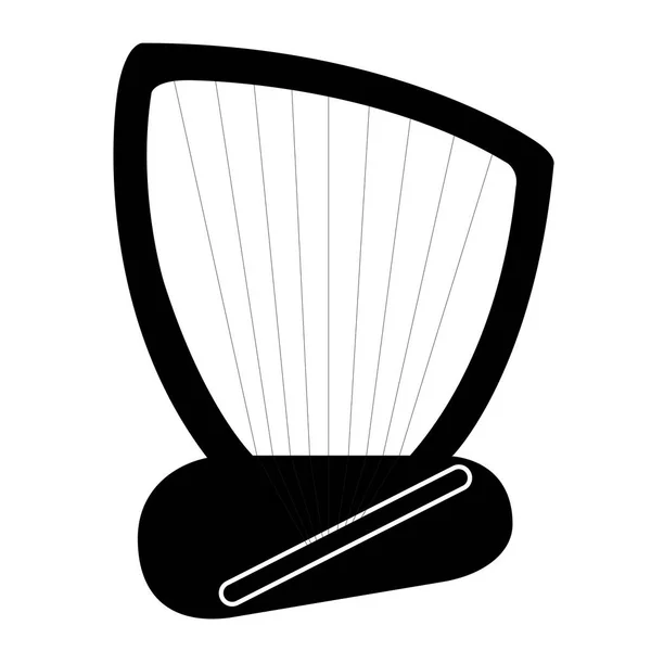 Na białym tle harfa ikona instrument muzyczny — Wektor stockowy