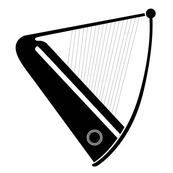 Isolée icône de l'instrument de musique harpe — Image vectorielle