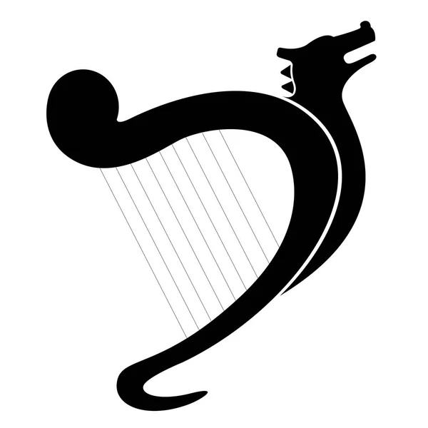 Geïsoleerde Harp Muziekinstrument Pictogram Vector Illustratie Ontwerp — Stockvector