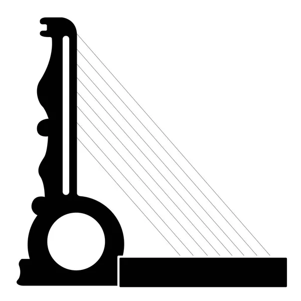 Ikona hudební nástroj izolovaného harfa — Stockový vektor
