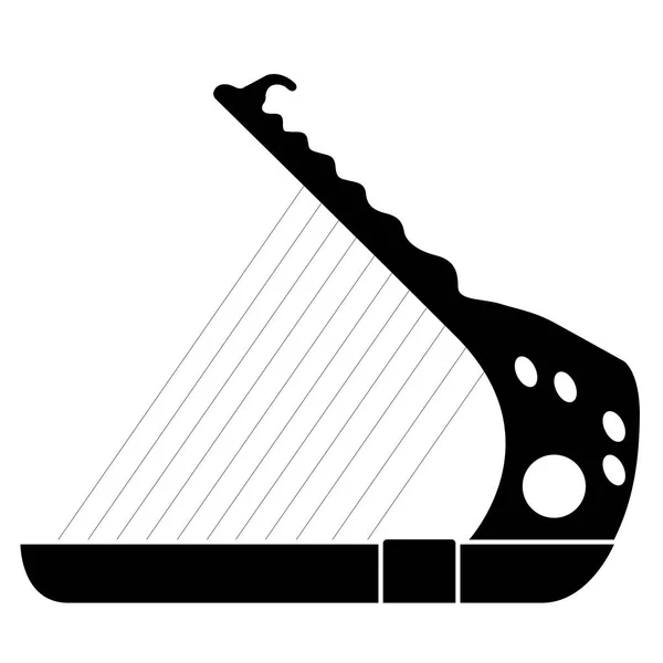 Icona isolata dello strumento musicale arpa — Vettoriale Stock