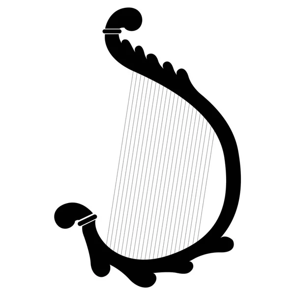 Ícone de instrumento musical harpa isolado — Vetor de Stock