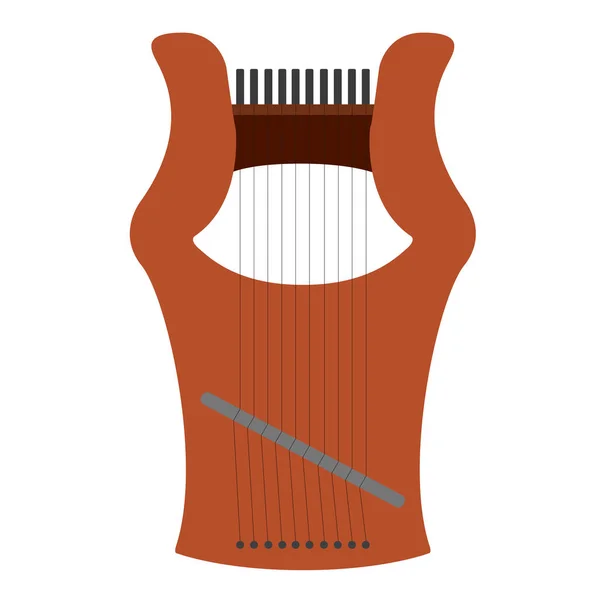 Instrumento musical de arpa aislado — Vector de stock