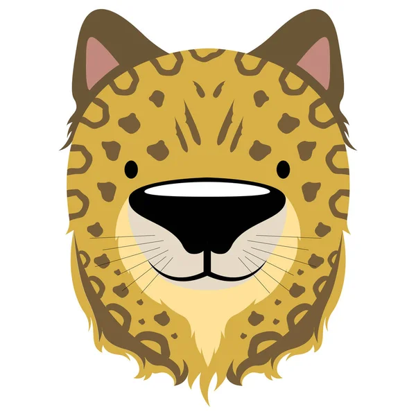 İzole sevimli leopar avatar — Stok Vektör