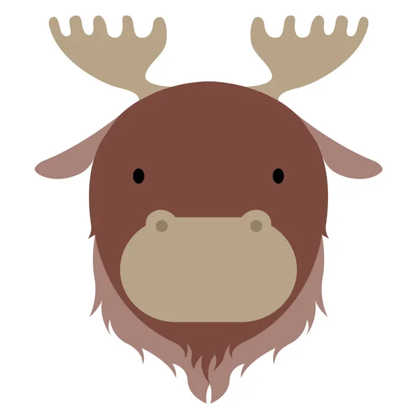 Avatar moose yang terisolasi - Stok Vektor