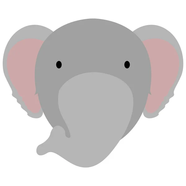 Avatar d'éléphant mignon isolé — Image vectorielle