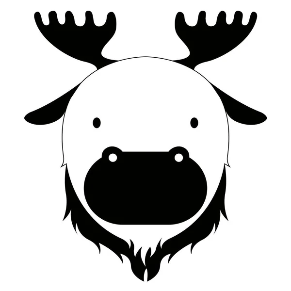 Isolated cute moose avatar — Stock Vector