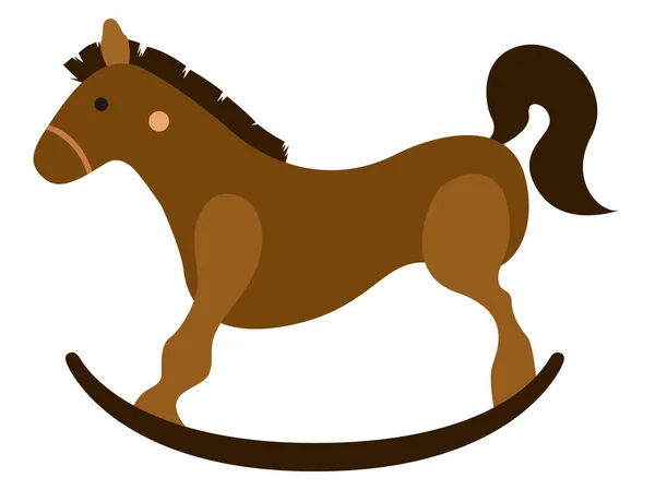 Ícone de brinquedo de cavalo de madeira isolado — Vetor de Stock