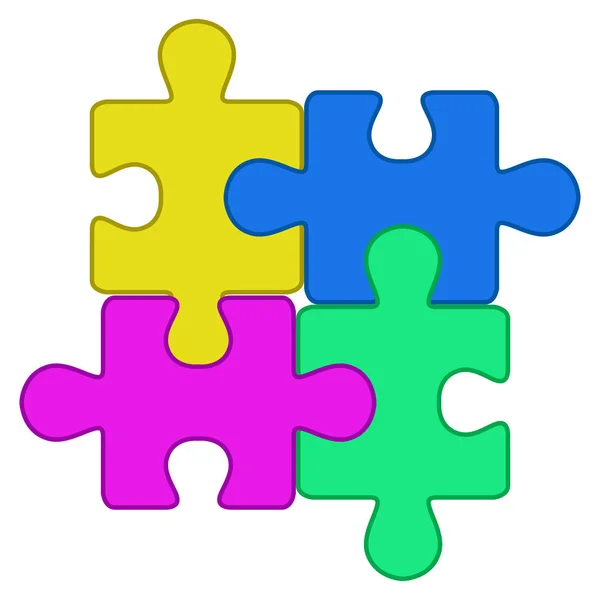 Na białym tle kawałki puzzle zabawki ikona — Wektor stockowy