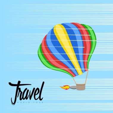 Gökyüzü hava balon simgesi. Seyahat kavramı