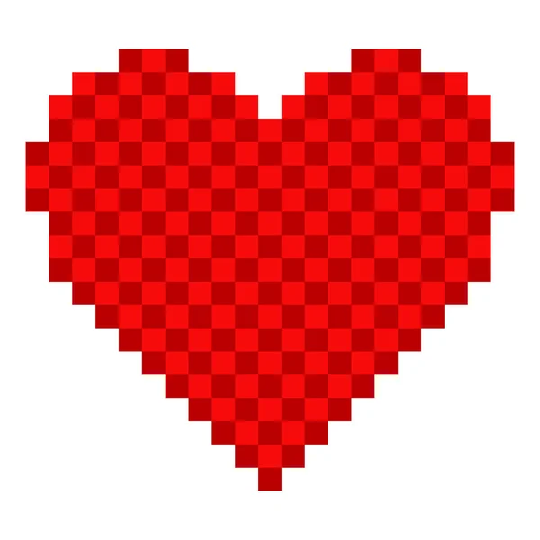 Ícone de forma de coração pixelado — Vetor de Stock