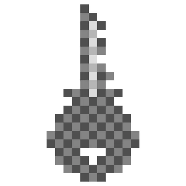 Icono de clave pixelada — Vector de stock
