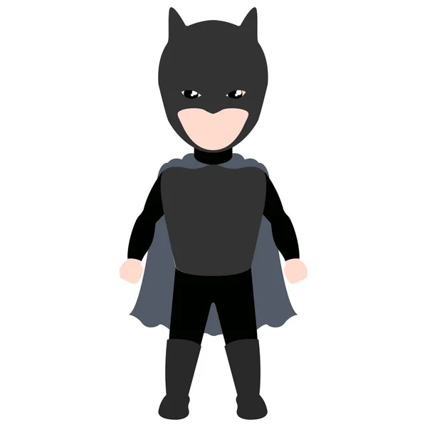 Kid with a superhero costume. Halloween — Stock Vector