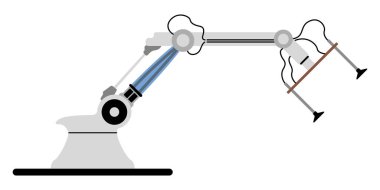 İzole robotik kol simgesi