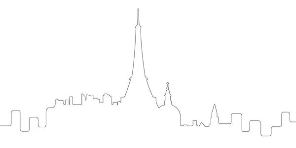 Folyamatos vonal skyline-Párizs — Stock Vector