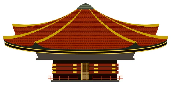 Isolé couleur asiatique bâtiment icône — Image vectorielle