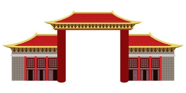 Isoliert farbige asiatische Gebäude-Ikone — Stockvektor