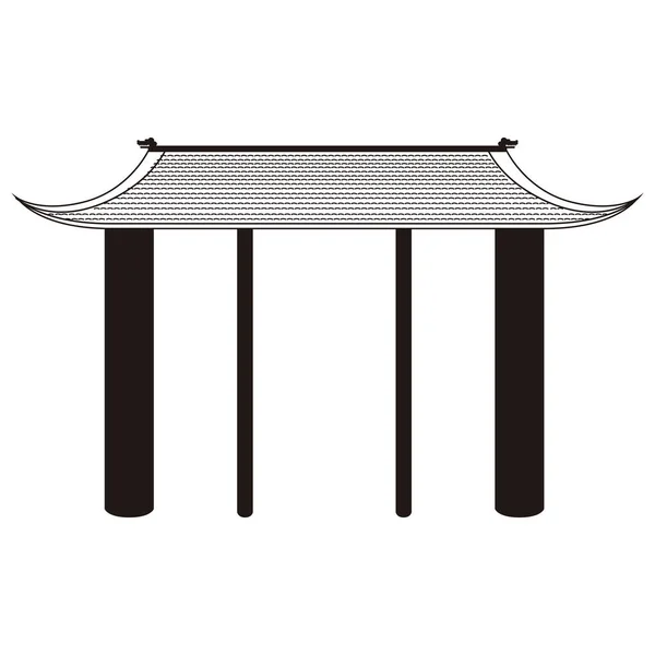 Isolerade asiatisk byggnad ikonen — Stock vektor