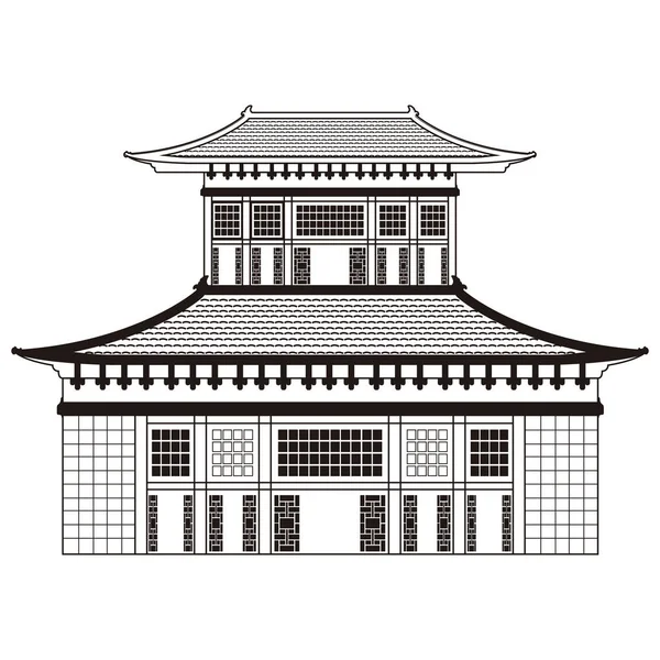 Icono de edificio asiático aislado — Vector de stock