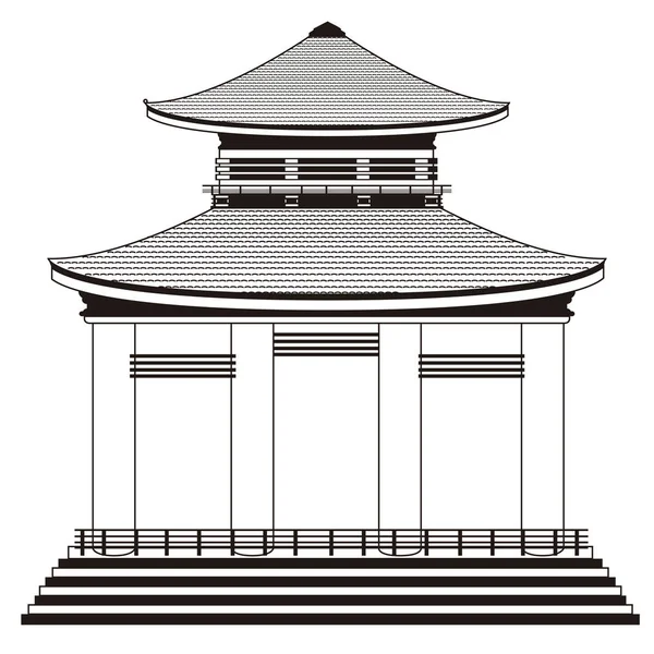 Isolé asiatique bâtiment icône — Image vectorielle