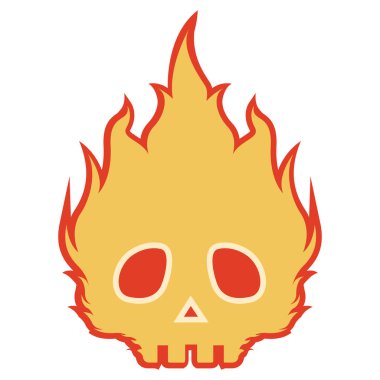 Yangın simgesini ürkütücü kafatası