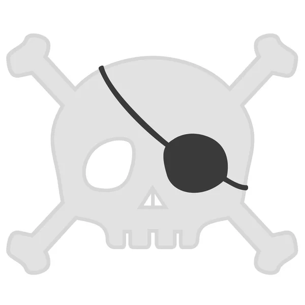 Izolované halloween pirátská lebka ikona — Stockový vektor