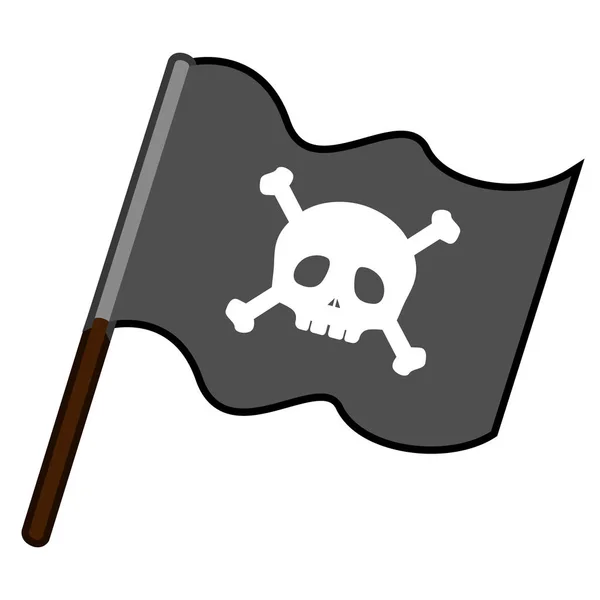 Ícone de bandeira pirata isolado — Vetor de Stock